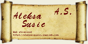 Aleksa Šušić vizit kartica